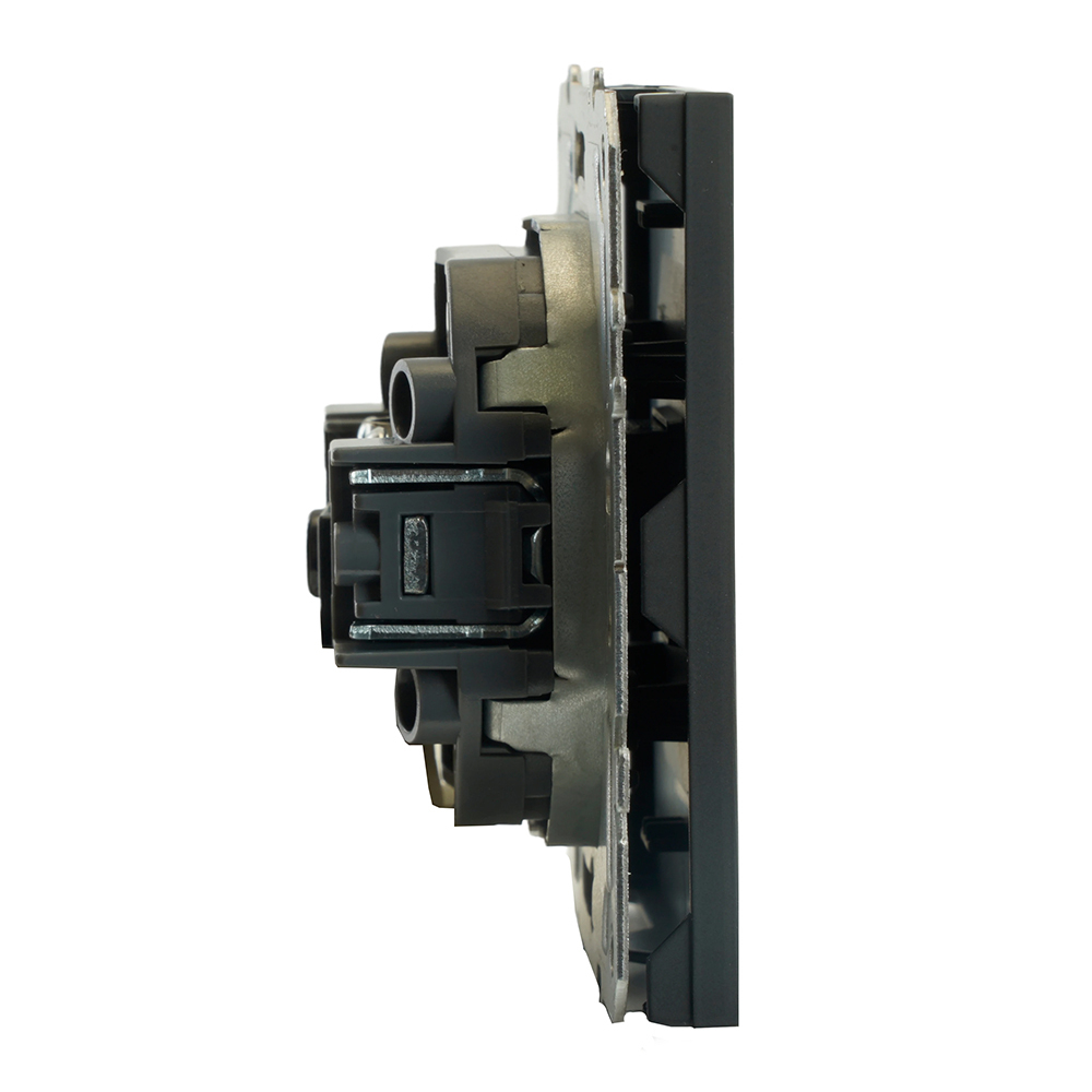 Розетка телевизионная 1-местная (механизм), STEKKER, 75 Ом, 5-862МГц, серия Эмили, RST00-5108-05, черный уголь, soft touch 49849