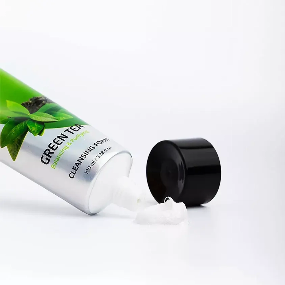 CONSLY Пенка для умывания балансирующая кремовая с экстрактом зеленого чая Green Tea Balancing Creamy Cleansing Foam, 100 мл