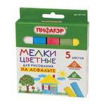 Мел цветной 5 цветов, квадратный (Пифагор)