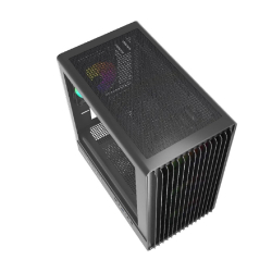 Корпус для компьютера Powercase Корпус Mistral Micro C4B ARGB, Tempered Glass, 4x 120mm ARGB PWM Fan, чёрный, mATX (CMMCB-A4)