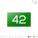 Табличка с номером 42 на дверь квартиры, для офиса, кабинета, аудитории, склада, зеленая 120х70 мм, Айдентика Технолоджи