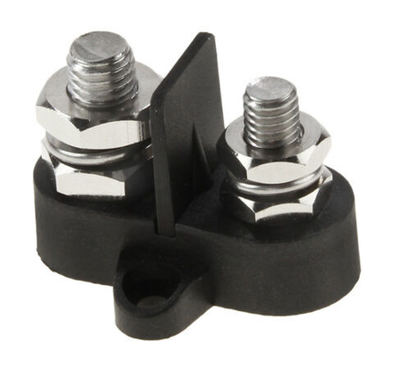 Клемма-штифт двойная с перегородкой, M8M10, черная