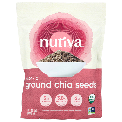 Nutiva, Органические молотые семена чиа, 340 г
