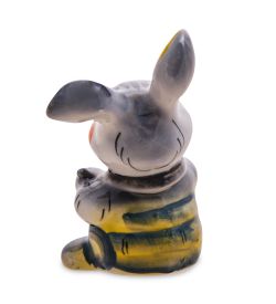 ГЛ- 074 Фигурка «Заяц-барабанщик» цв. (Гжельский фарфор)