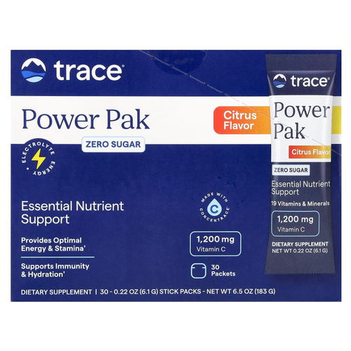 Trace, Power Pak, без сахара, цитрусовые, 30 пакетиков в стиках по 6,1 г (0,22 унции)