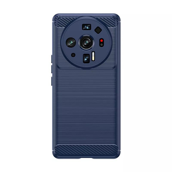Чехол синего цвета на смартфона Xiaomi Mi 12S Ultra, мягкий отклик кнопок, серия Carbon от Caseport