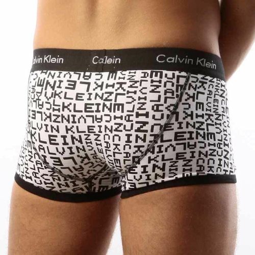 Мужские трусы хипсы Calvin Klein 365 print  Black Puzzle Boxer