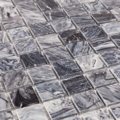 DAO-638-23-4 Мраморная мозаика silver grey серая
