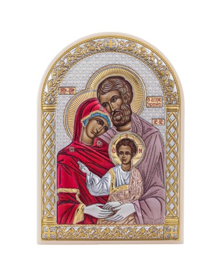 Св. Семейство, икона арочная, пластик белый, эмаль 62x88