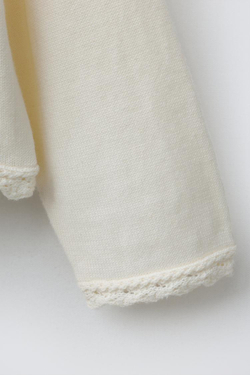 ZARA ВЯЗАНЫЙ КАРДИГАН С ДЕКОРАТИВНЫМИ ДЕТАЛЯМИ, ЭКРЮ