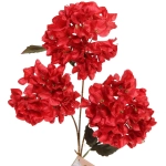 Искусственные цветы «FLOWERS GLAMOUR» 70см Гортензии 3 цветка красные