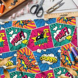 Ткань муслин громкие звуки из комиксов