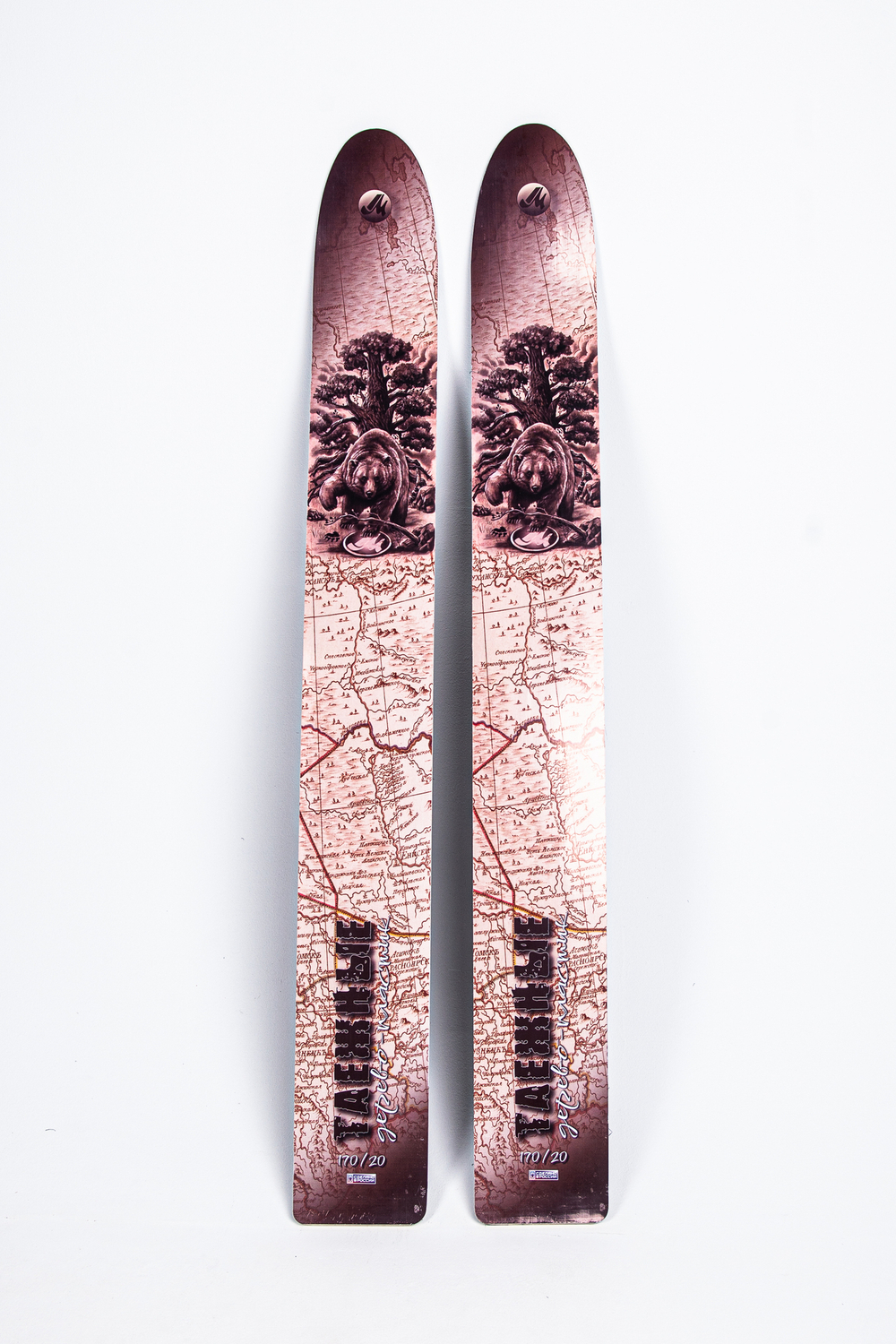 Лыжи деревопластиковые с камусом (полоса 10 см) 160х20