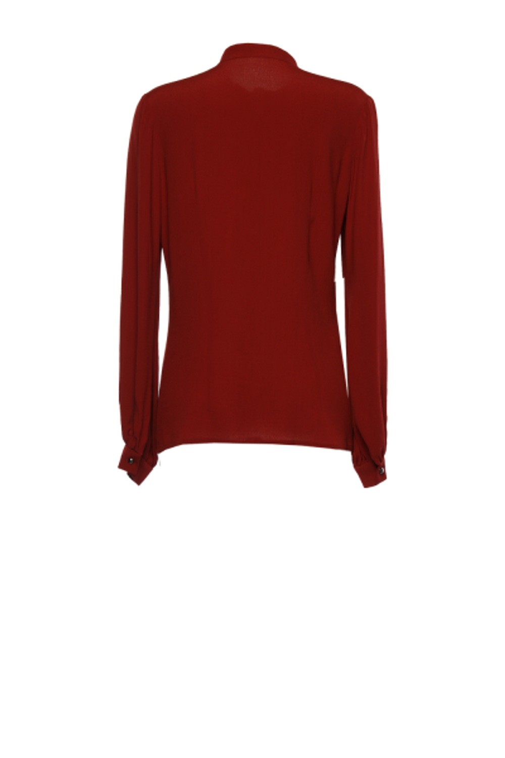 Блуза бордовая с воротником «стойка» 34-18FW