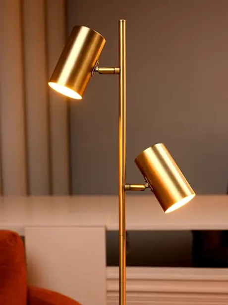 Торшер напольный современный с двумя плафонами