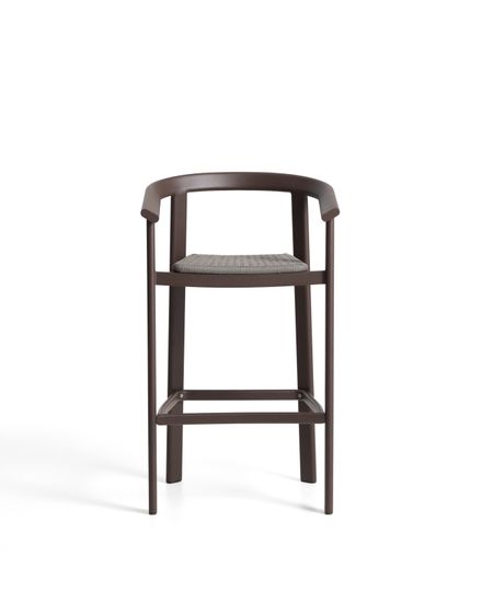 Уличный барный стул Erice из алюминия и веревки коричневого цвета, 75 см
