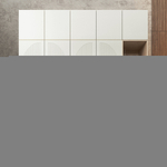 Шкаф Агератум МДФ четырехсекционный с антресолью и стеллажом Лайн керамика (0,27) А10032 матовая - Дуб Сонома 3025  220*45*220