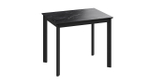 Стол кухонный обеденный раздвижной Черный муар/Керамика матовая черный мрамор 90(130)х65х75 см