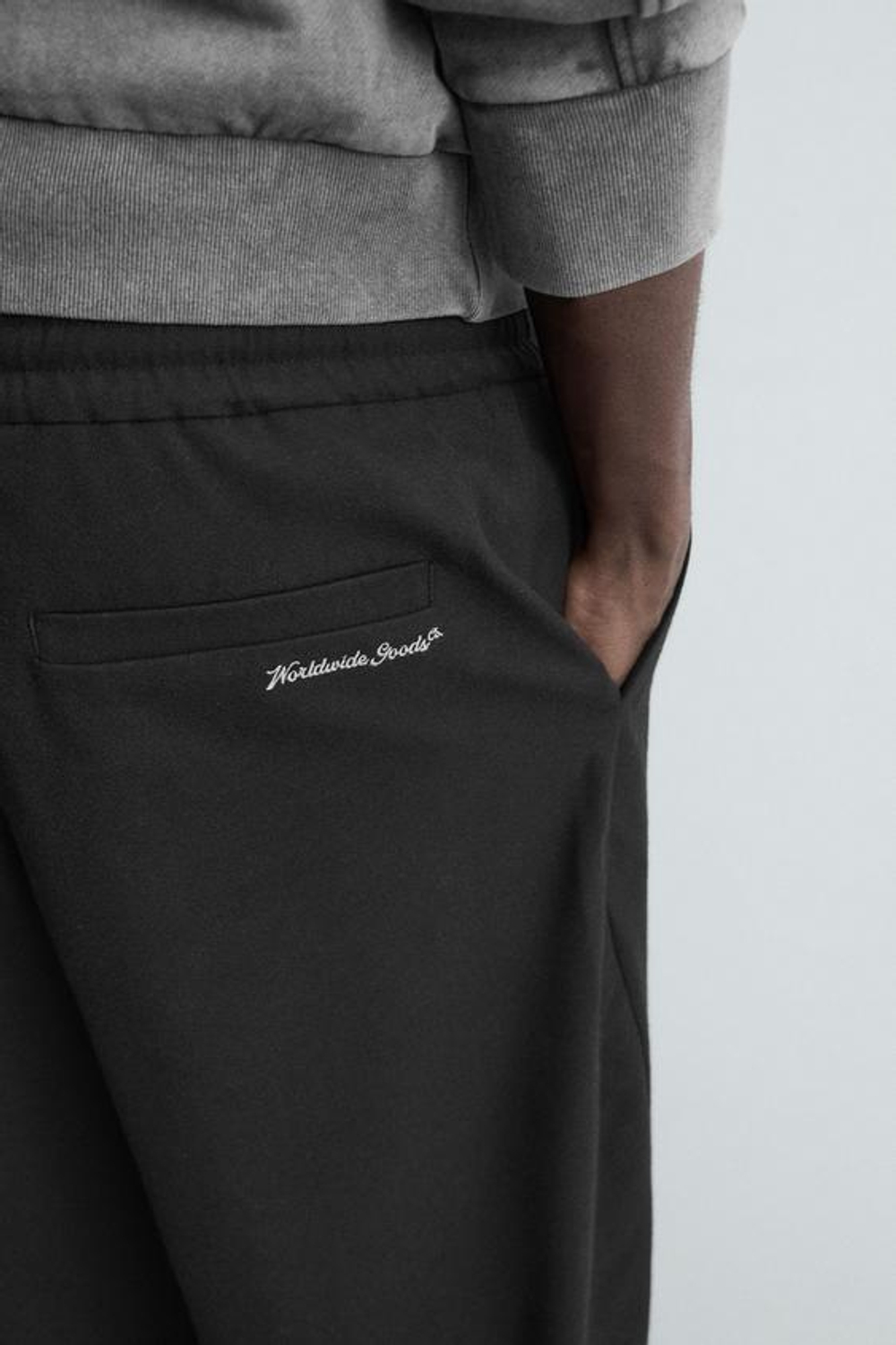 ZARA БРЮКИ RELAXED FIT ИЗ РЕЛЬЕФНОЙ ТКАНИ, ЧЕРНЫЙ