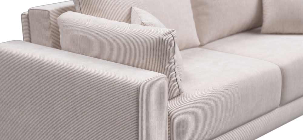 Угловой диван Босс Прайм Макс Вельвет Корд бежевый