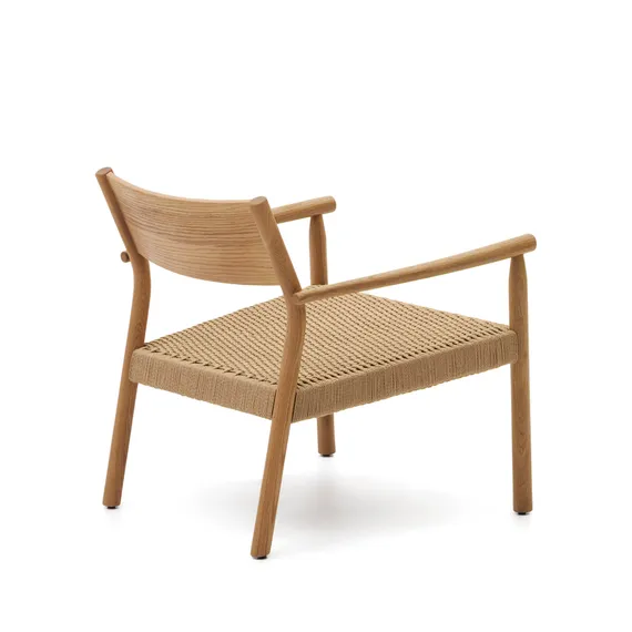 Кресло Yalia из массива дуба с натуральной отделкой и сиденьем из 100% веревки