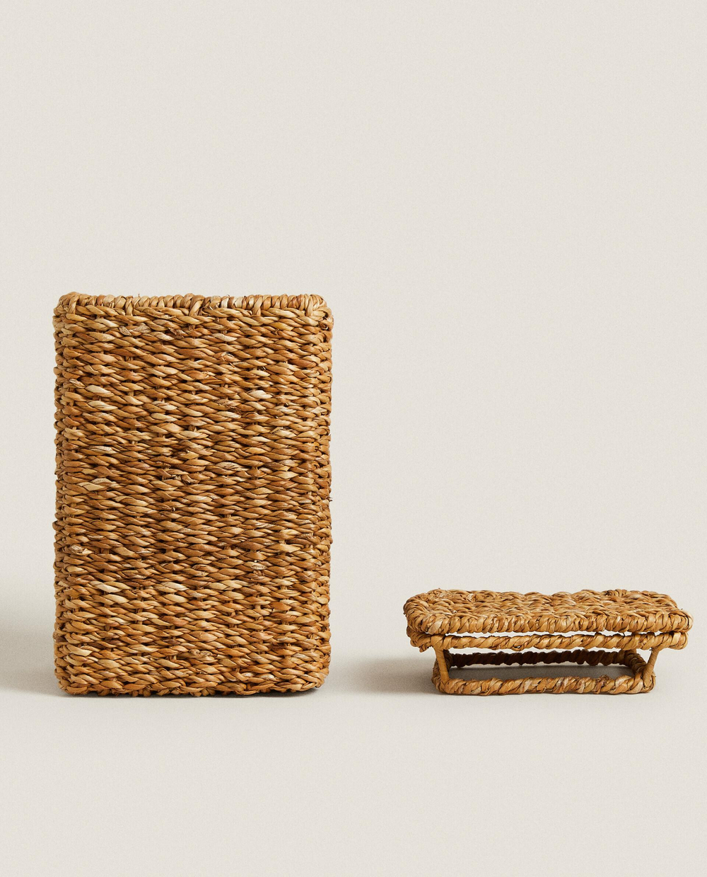 Zara Home Корзина из морской травы, цвет бежевый, 30 см · 3589/049