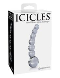 Прозрачный стеклянный стимулятор Icicles №66 - 12 см.