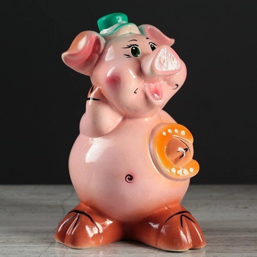 Копилка "Хрюшка с подковой"