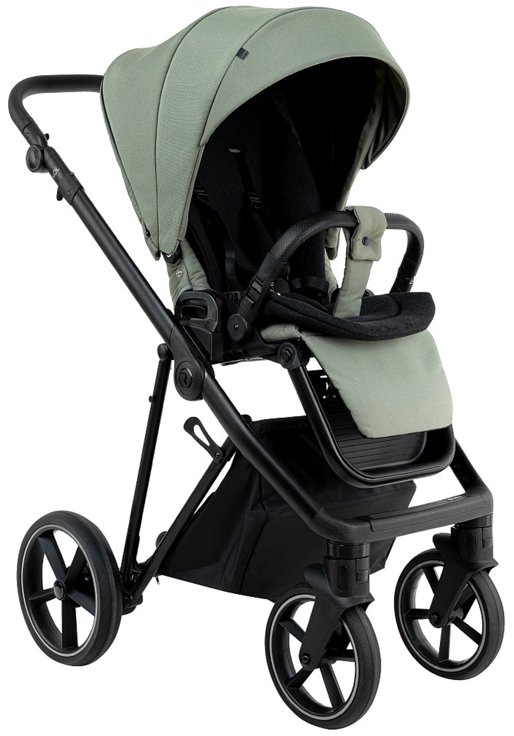 Детская коляска Roan Sol 2.0 3 в 1 с автокреслом Tutis Elo Lux EduSky Black SLL/33/T Sage Green/Black/руч.Black
