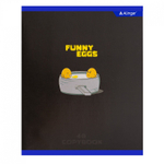 Тетрадь 48л., А5, клетка, Alingar "Funny", скрепка, мелованный картон (стандарт), выб УФ лак, блок офсет, 4 дизайна в пленке т/у