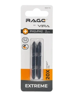 Биты двухсторонние 2 шт S2 PH2 x PH2 х 50 мм RAGE by VIRA