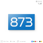 Номер на дверь 873, табличка на дверь для офиса, квартиры, кабинета, аудитории, склада, голубая 120х70 мм, Айдентика Технолоджи
