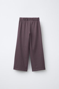 ZARA КОМПЛЕКТ ИЗ ФУТБОЛКИ И БРЮК КЮЛОТ HEAVY WEIGHT С ДЕКОРАТИВНЫМИ ШВАМИ, ТЕМНО-РОЗОВЫЙ