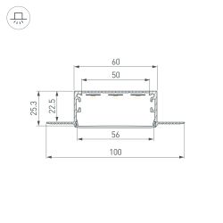 Профиль LINIA60-FANTOM-3000 ANOD (Arlight, Алюминий) 046410