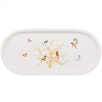 Блюдо керамическое для сервировки «Райский сад» 25*11,5*2см, белое
