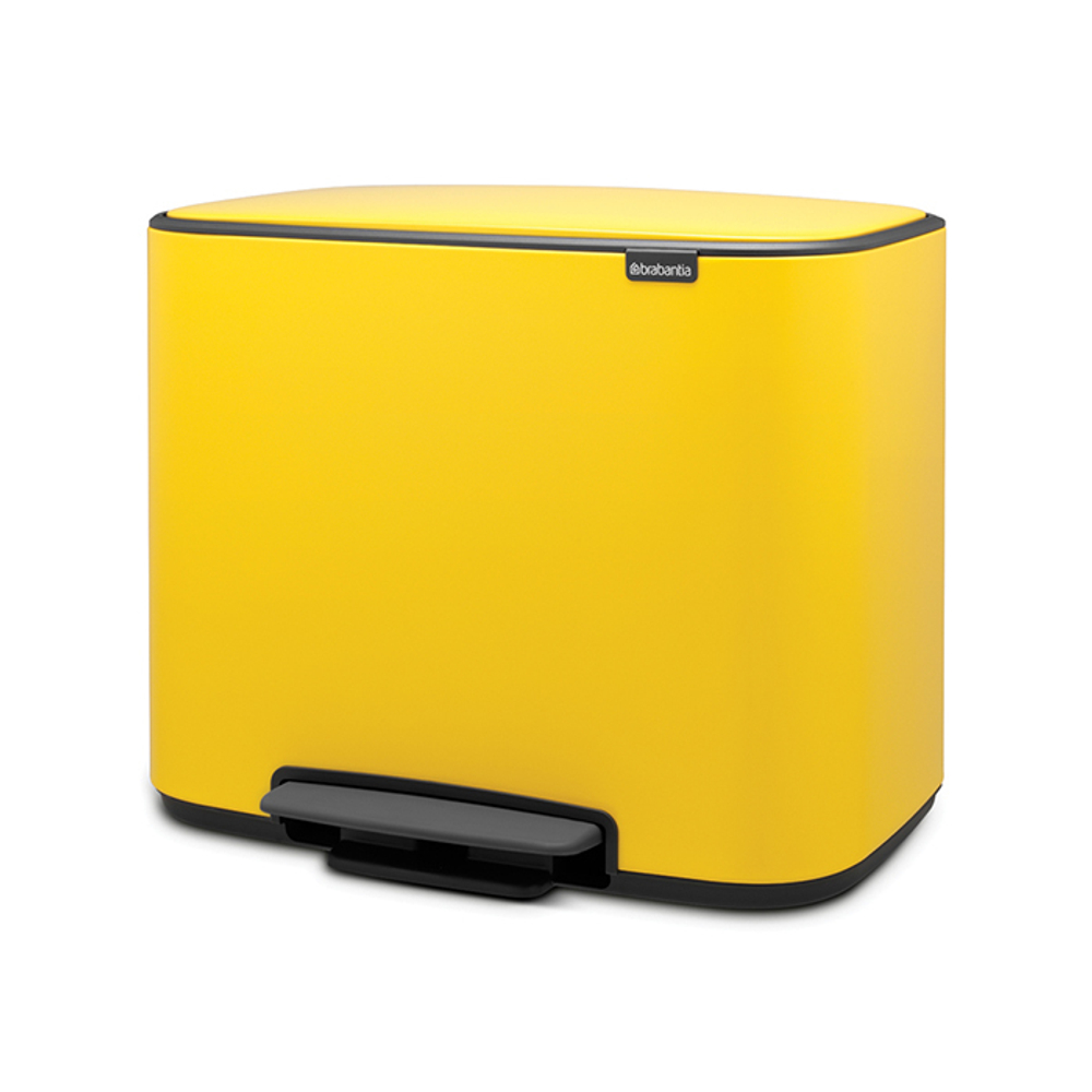 Мусорный бак Bo Pedal Bin 3x11л Brabantia Желтая маргаритка