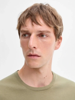 Massimo Dutti Футболка из 100% хлопка, светло-зеленый