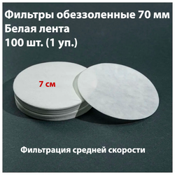 Фильтры обеззоленные 7 см, 100 шт. в упаковке