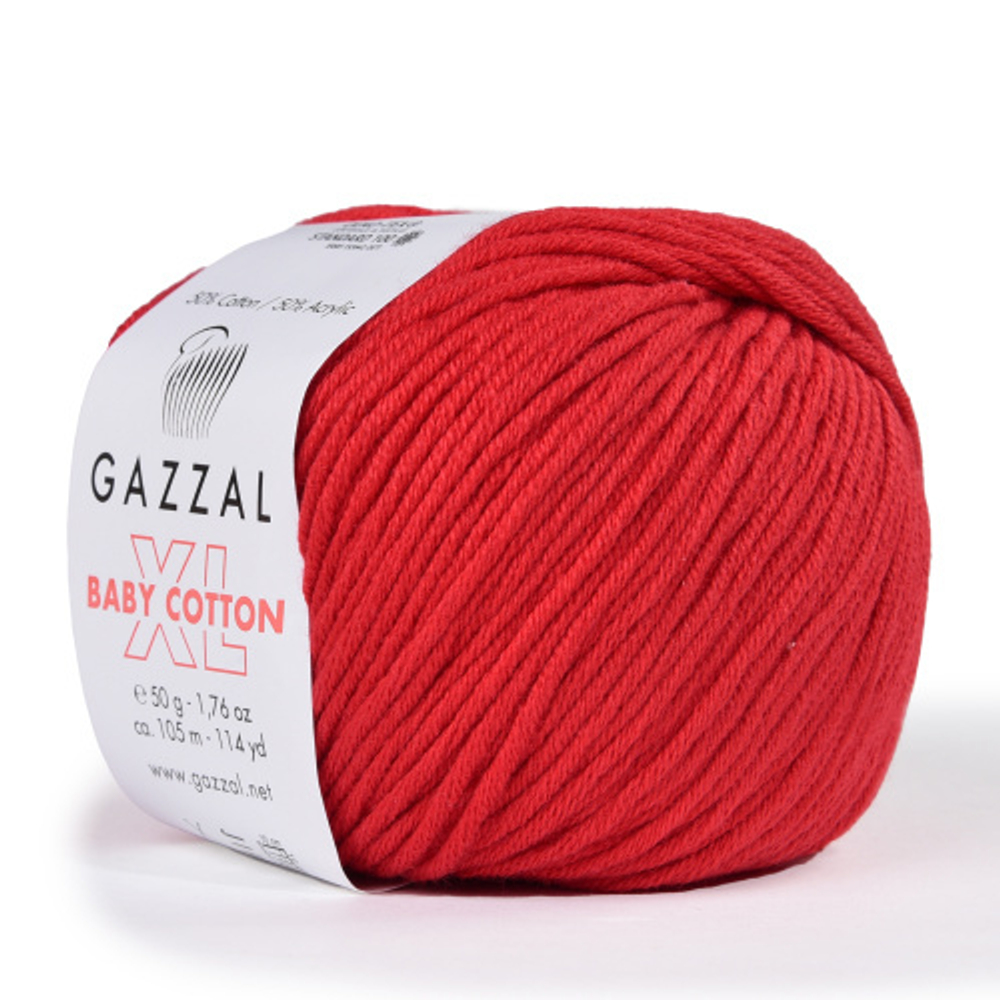 Пряжа Baby Cotton XL 50 г,105м,50%хлопок, 50%акрил (цена за 1 шт)