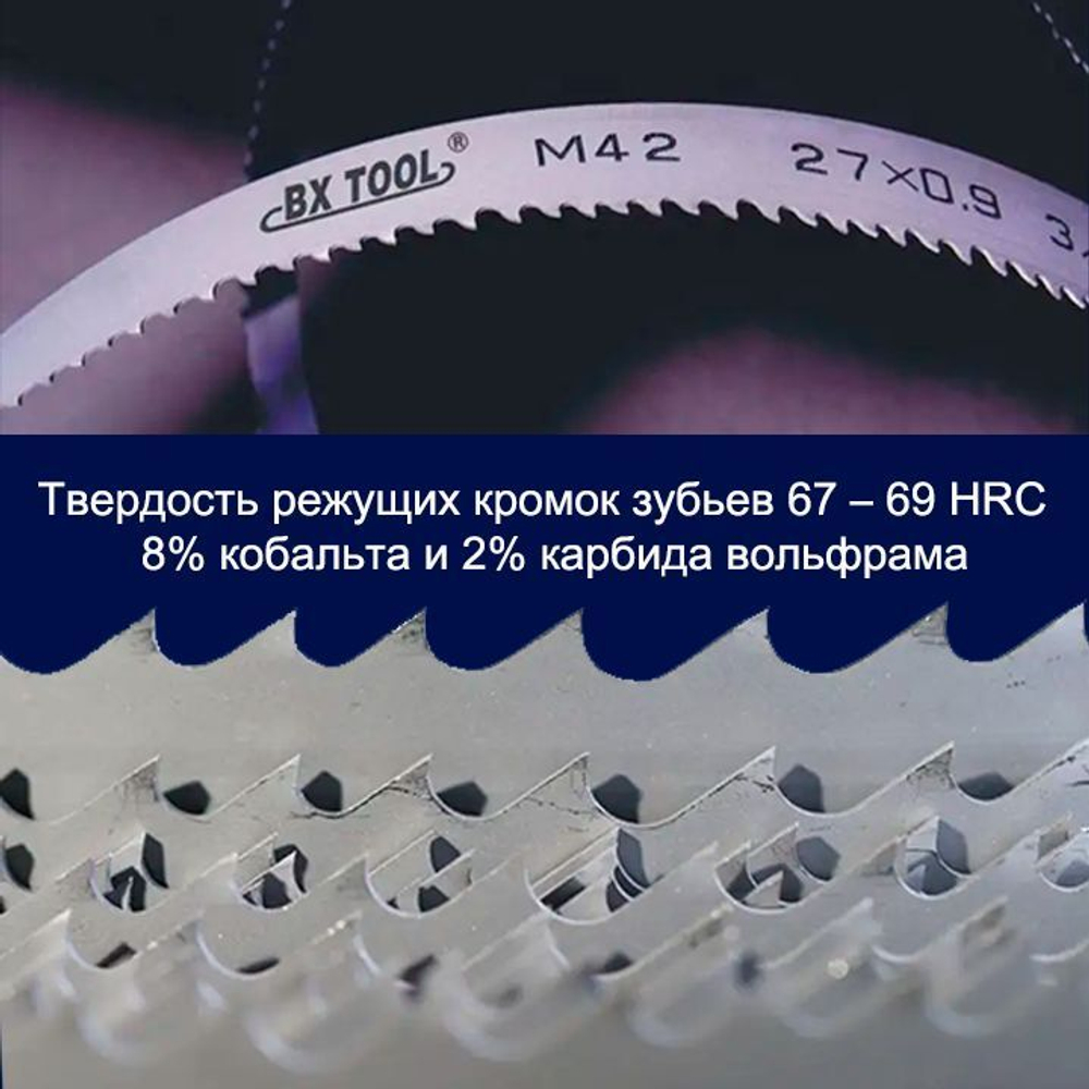 Полотно для ленточной пилы по металлу, по дереву 2680 х 27 х 6/10 SVOGER