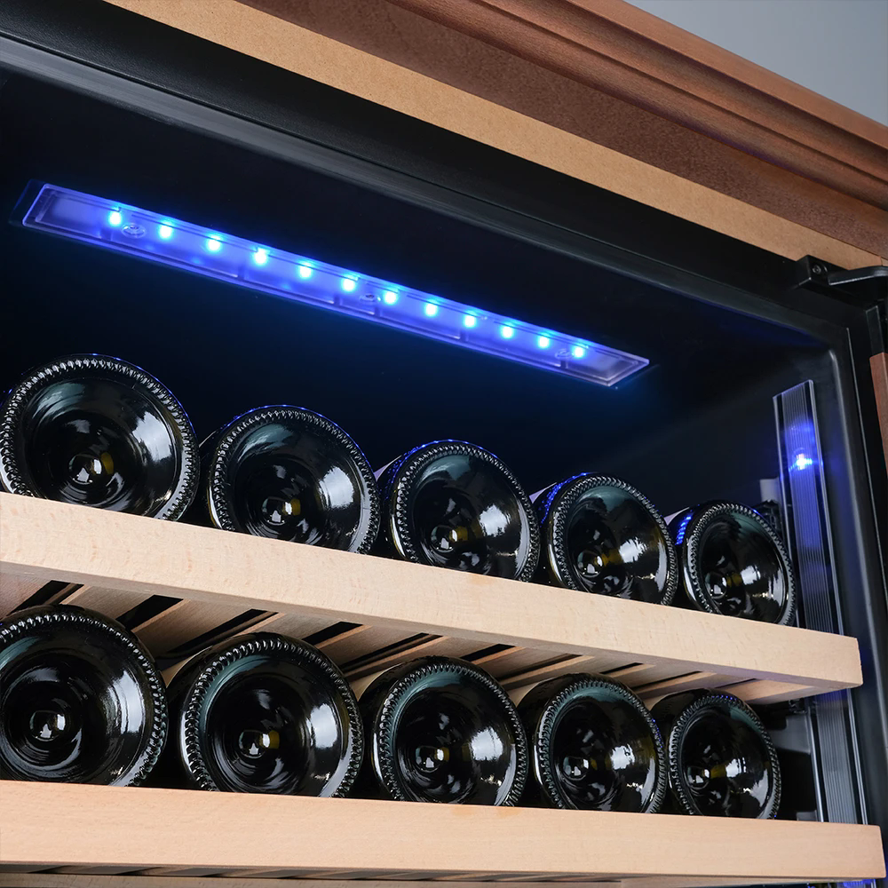 Винный шкаф двухзонный Meyvel MV77PRO-KBT2 (Итальянский орех)