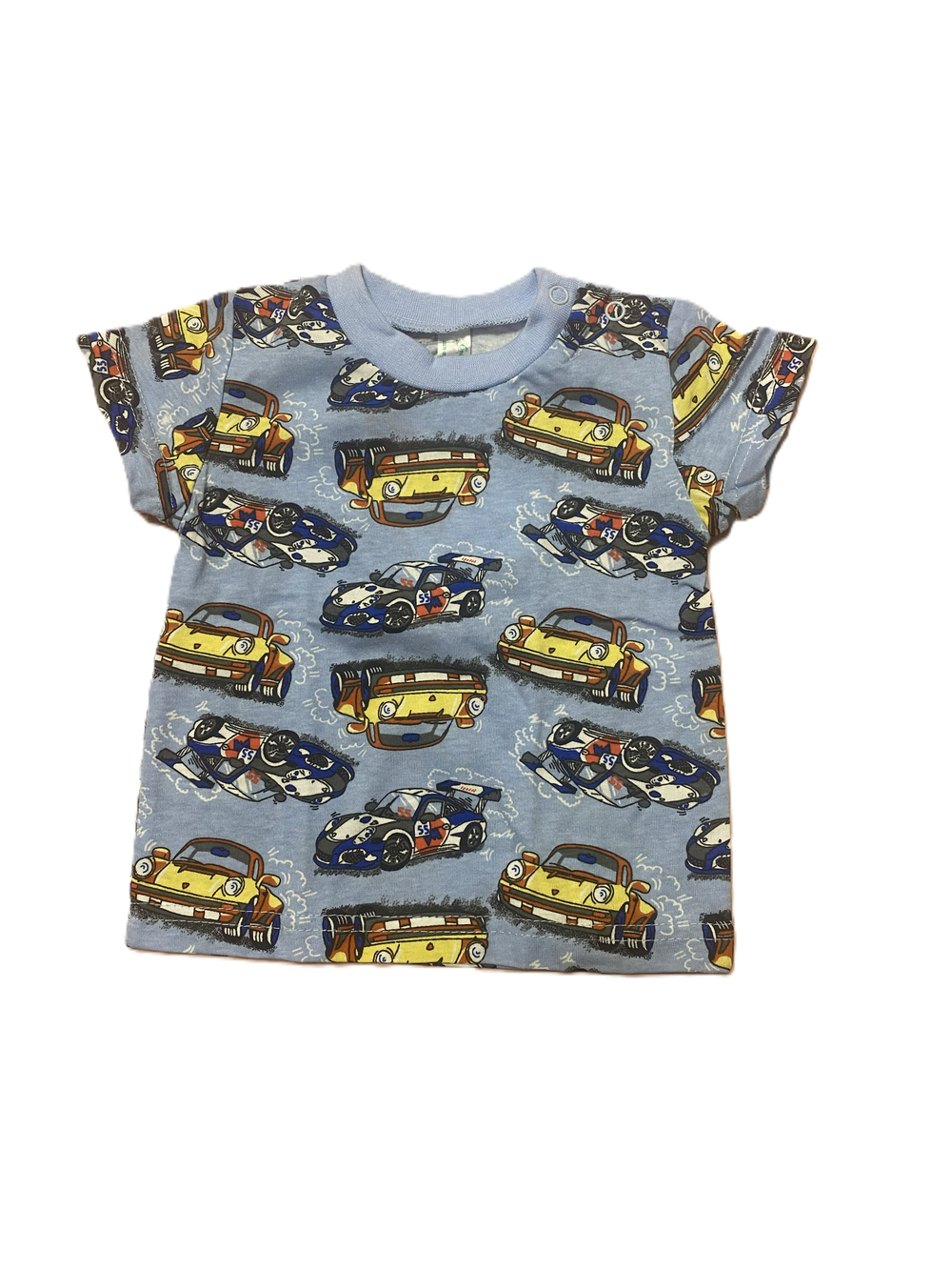 Футболка на мальчика из кулирки (100% хлопок) на кнопках на плече на рост 74 см