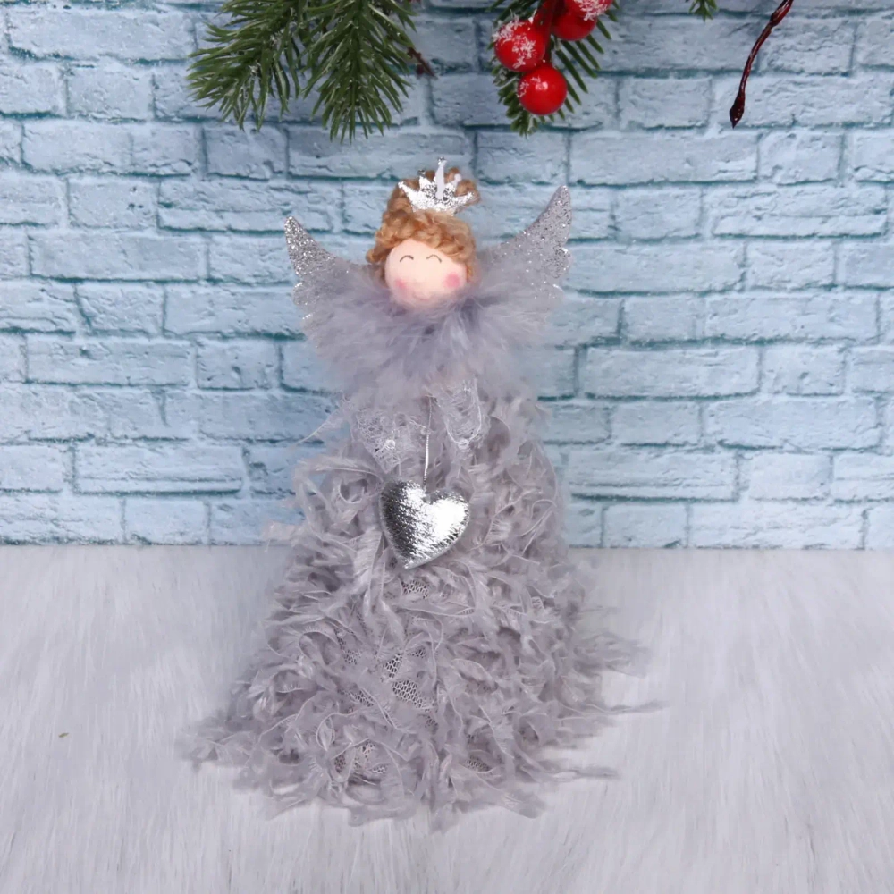Фигурка новогодняя «Фея любви» 16 см, Серебро
