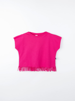 Костюм футболка с бахромой и велосипедки "Ягодный"