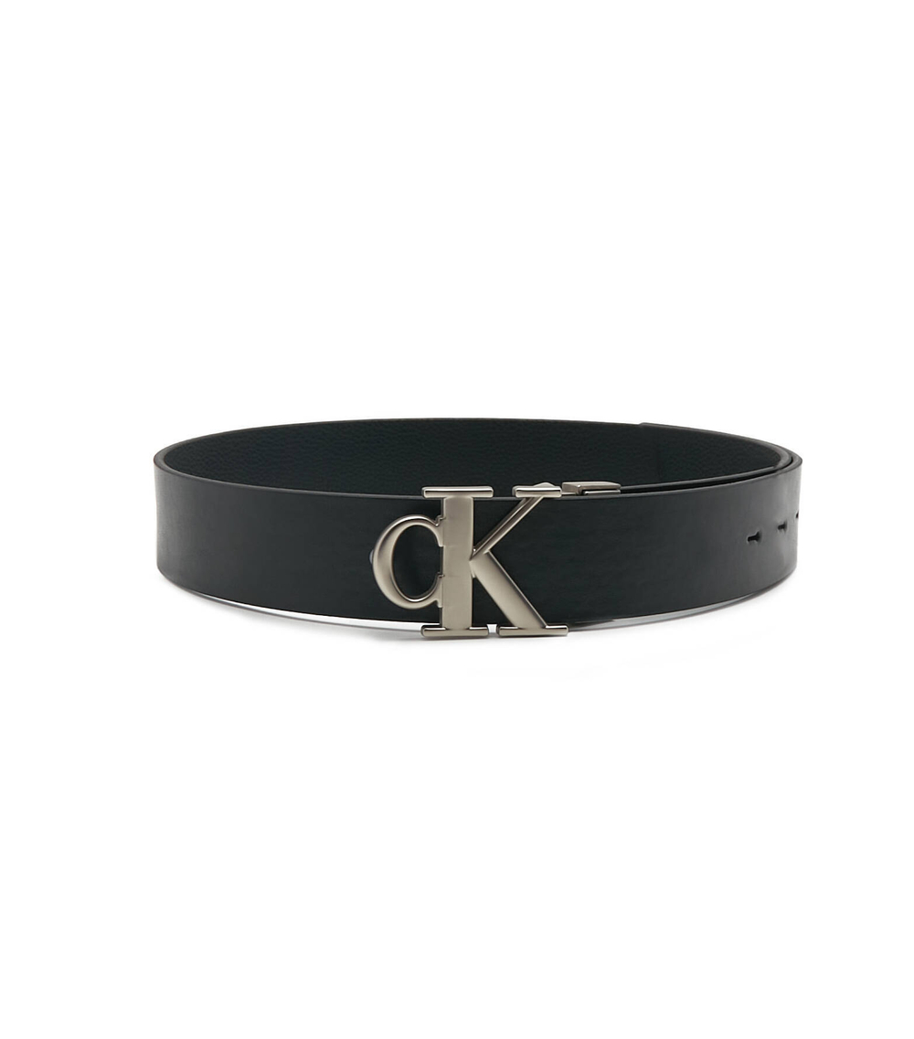 двухсторонний кожаный ремень classic + monogram belt 35mm CALVIN KLEIN JEANS - черный(K50K509914)