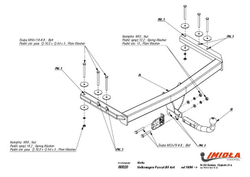 Фаркоп IMIOLA W.020 Volkswagen Passat B5 седан/универсал, только 4x4 1996-2005(паспорт и сертификат в комплекте)(без электрики)