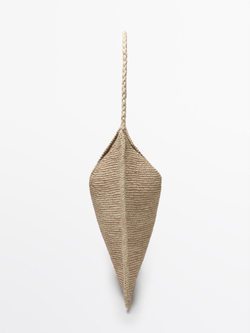 Massimo Dutti Сумка-шопер из рафии, бежевый