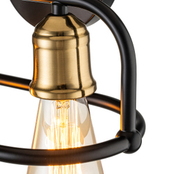Настенный светильник 2x40Вт E27, металл, черный/бронза