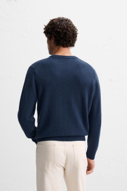 ZARA СВИТЕР ИЗ ШЕРСТИ И КАШЕМИРА, СИНИЙ