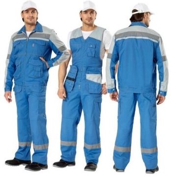 Костюм "Карат" полукомбинезон (св.василек/св.серый)